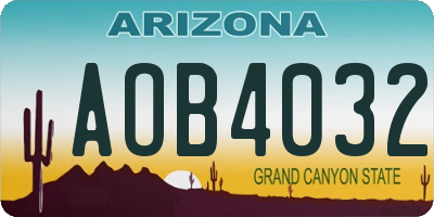 AZ license plate AOB4032