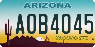 AZ license plate AOB4045