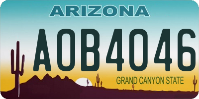 AZ license plate AOB4046