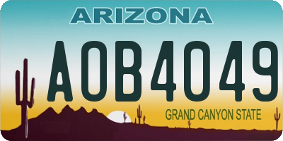 AZ license plate AOB4049