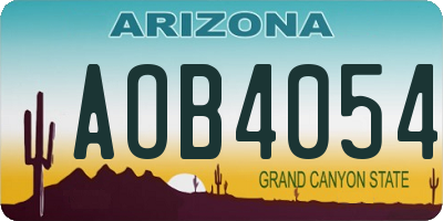 AZ license plate AOB4054