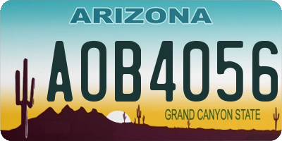 AZ license plate AOB4056