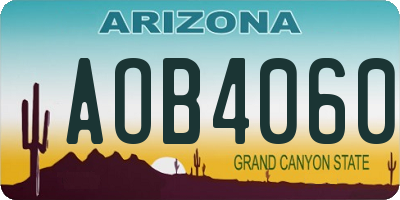 AZ license plate AOB4060