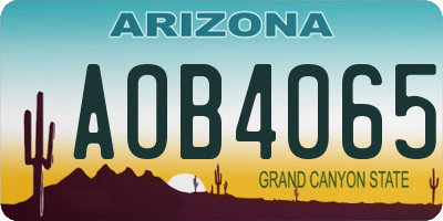 AZ license plate AOB4065