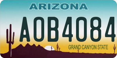AZ license plate AOB4084