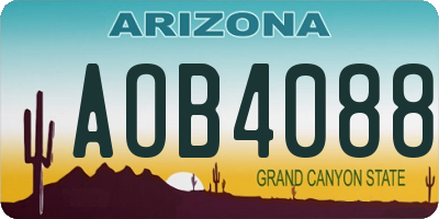 AZ license plate AOB4088