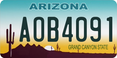 AZ license plate AOB4091