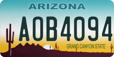 AZ license plate AOB4094