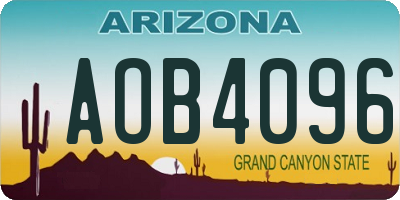 AZ license plate AOB4096