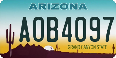 AZ license plate AOB4097