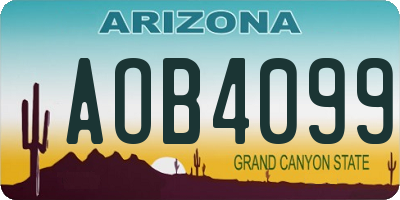 AZ license plate AOB4099