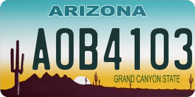 AZ license plate AOB4103