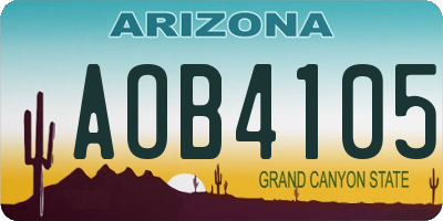 AZ license plate AOB4105