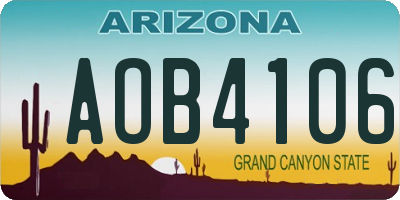 AZ license plate AOB4106