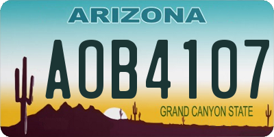 AZ license plate AOB4107