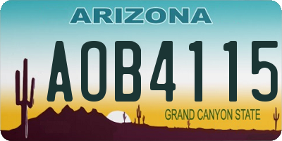 AZ license plate AOB4115