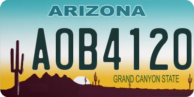 AZ license plate AOB4120