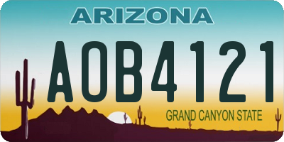 AZ license plate AOB4121