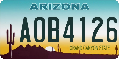 AZ license plate AOB4126