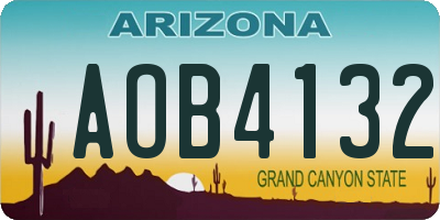 AZ license plate AOB4132