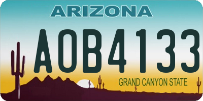 AZ license plate AOB4133