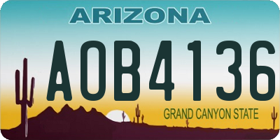 AZ license plate AOB4136