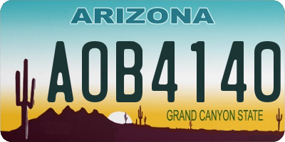 AZ license plate AOB4140
