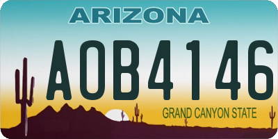 AZ license plate AOB4146