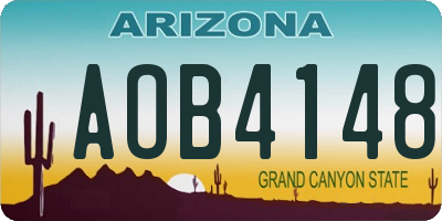 AZ license plate AOB4148