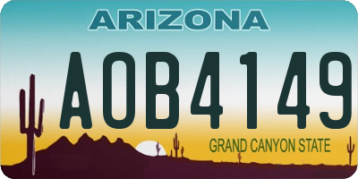 AZ license plate AOB4149