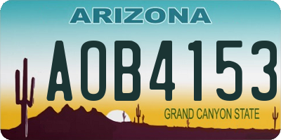 AZ license plate AOB4153
