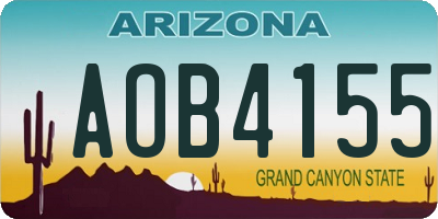 AZ license plate AOB4155
