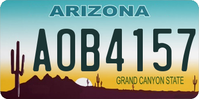 AZ license plate AOB4157