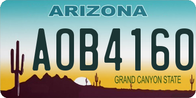AZ license plate AOB4160