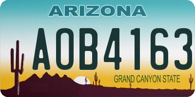 AZ license plate AOB4163