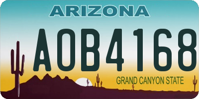 AZ license plate AOB4168