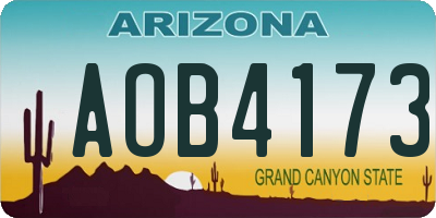 AZ license plate AOB4173
