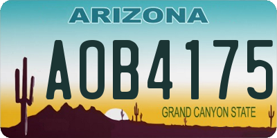 AZ license plate AOB4175