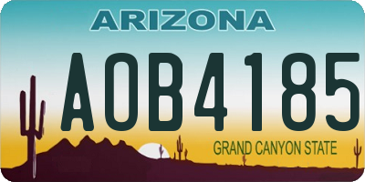 AZ license plate AOB4185