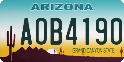 AZ license plate AOB4190