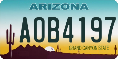AZ license plate AOB4197