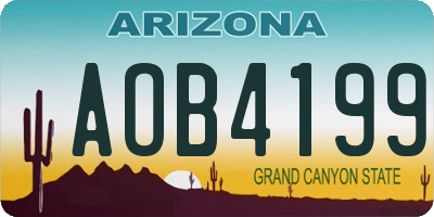 AZ license plate AOB4199