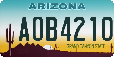 AZ license plate AOB4210