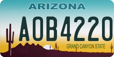 AZ license plate AOB4220