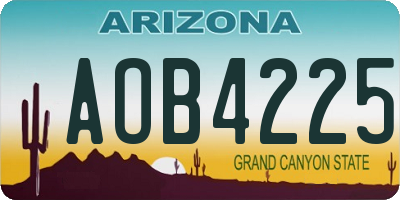 AZ license plate AOB4225