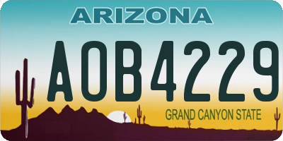 AZ license plate AOB4229