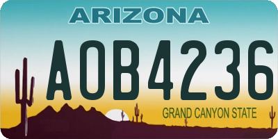 AZ license plate AOB4236