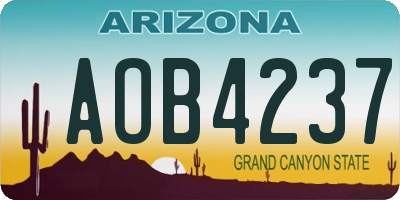 AZ license plate AOB4237