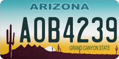AZ license plate AOB4239