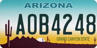 AZ license plate AOB4248